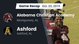 Recap: Alabama Christian Academy  vs. Ashford  2019