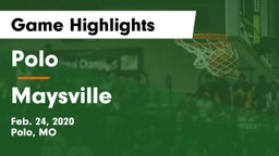 Polo  vs Maysville  Game Highlights - Feb. 24, 2020