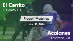 Matchup: El Cerrito High vs. Acalanes  2016