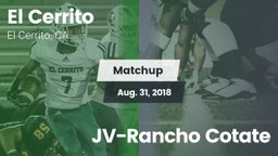 Matchup: El Cerrito High vs. JV-Rancho Cotate  2018