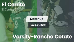 Matchup: El Cerrito High vs. Varsity-Rancho Cotate  2018