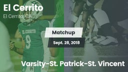 Matchup: El Cerrito High vs. Varsity-St. Patrick-St. Vincent 2018