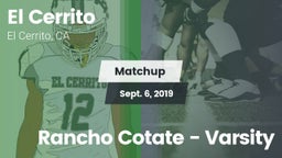 Matchup: El Cerrito High vs. Rancho Cotate - Varsity 2019