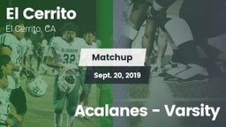 Matchup: El Cerrito High vs. Acalanes - Varsity 2019