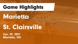 Marietta  vs St. Clairsville  Game Highlights - Jan. 29, 2021