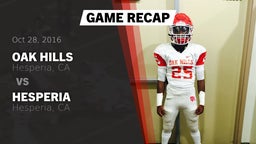 Recap: Oak Hills  vs. Hesperia  2016