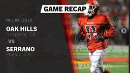 Recap: Oak Hills  vs. Serrano  2016