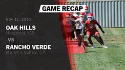 Recap: Oak Hills  vs. Rancho Verde  2016