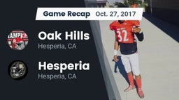 Recap: Oak Hills  vs. Hesperia  2017