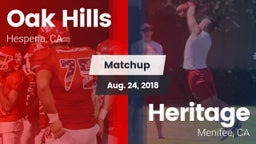 Matchup: Oak Hills High vs. Heritage  2018