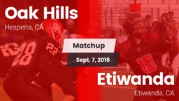 Matchup: Oak Hills High vs. Etiwanda  2018