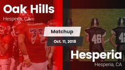 Matchup: Oak Hills High vs. Hesperia  2018