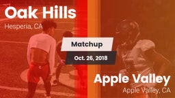 Matchup: Oak Hills High vs. Apple Valley  2018