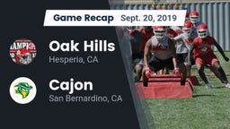 Recap: Oak Hills  vs. Cajon  2019