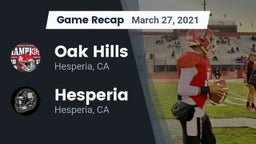 Recap: Oak Hills  vs. Hesperia  2021