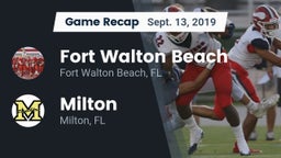 Recap: Fort Walton Beach  vs. Milton  2019