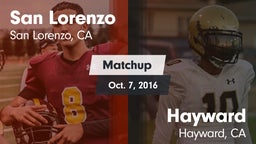 Matchup: San Lorenzo High vs. Hayward  2016