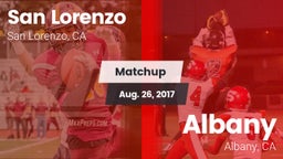 Matchup: San Lorenzo High vs. Albany  2017