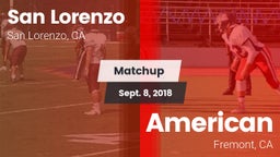 Matchup: San Lorenzo High vs. American  2018