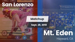 Matchup: San Lorenzo High vs. Mt. Eden  2018