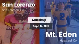 Matchup: San Lorenzo High vs. Mt. Eden  2019