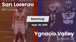Matchup: San Lorenzo High vs. Ygnacio Valley  2019