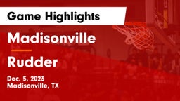 Madisonville  vs Rudder  Game Highlights - Dec. 5, 2023