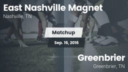 Matchup: East Nashville vs. Greenbrier  2016