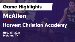 McAllen  vs Harvest Christian Academy Game Highlights - Nov. 13, 2021