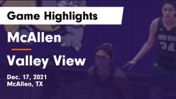 McAllen  vs Valley View  Game Highlights - Dec. 17, 2021