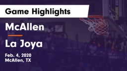 McAllen  vs La Joya  Game Highlights - Feb. 4, 2020