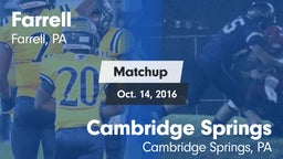 Matchup: Farrell  vs. Cambridge Springs  2016