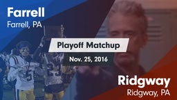 Matchup: Farrell  vs. Ridgway  2016
