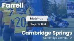 Matchup: Farrell  vs. Cambridge Springs  2018