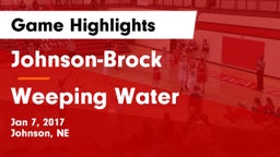 Johnson-Brock  vs Weeping Water  Game Highlights - Jan 7, 2017