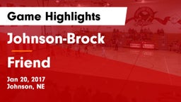 Johnson-Brock  vs Friend  Game Highlights - Jan 20, 2017