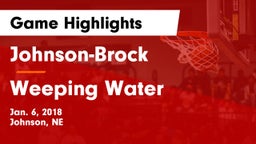 Johnson-Brock  vs Weeping Water  Game Highlights - Jan. 6, 2018