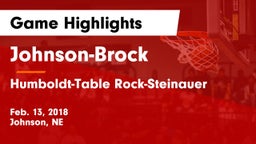 Johnson-Brock  vs Humboldt-Table Rock-Steinauer  Game Highlights - Feb. 13, 2018