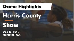 Harris County  vs Shaw  Game Highlights - Dec 13, 2016