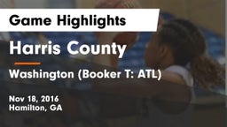 Harris County  vs Washington (Booker T: ATL) Game Highlights - Nov 18, 2016
