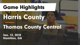 Harris County  vs Thomas County Central  Game Highlights - Jan. 12, 2018
