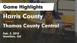 Harris County  vs Thomas County Central  Game Highlights - Feb. 3, 2018