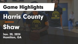 Harris County  vs Shaw  Game Highlights - Jan. 20, 2024