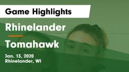 Rhinelander  vs Tomahawk  Game Highlights - Jan. 13, 2020