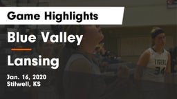 Blue Valley  vs Lansing  Game Highlights - Jan. 16, 2020