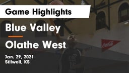 Blue Valley  vs Olathe West   Game Highlights - Jan. 29, 2021