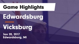 Edwardsburg  vs Vicksburg  Game Highlights - Jan 20, 2017