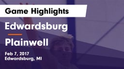 Edwardsburg  vs Plainwell Game Highlights - Feb 7, 2017