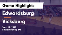 Edwardsburg  vs Vicksburg  Game Highlights - Jan. 19, 2018