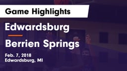 Edwardsburg  vs Berrien Springs  Game Highlights - Feb. 7, 2018